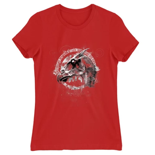 Piros Harry Potter női rövid ujjú póló - Thestral head