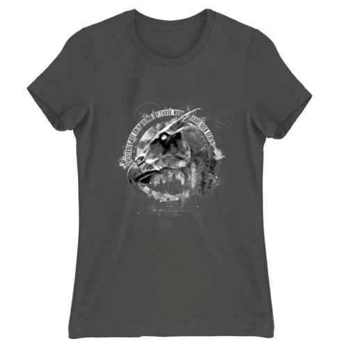 Sötétszürke Harry Potter női rövid ujjú póló - Thestral head