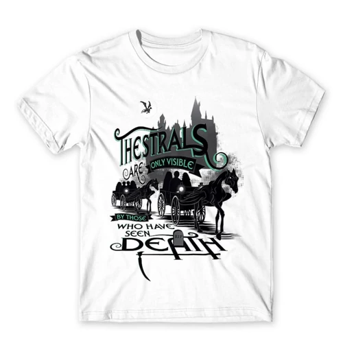 Fehér Harry Potter férfi rövid ujjú póló - Thestrals