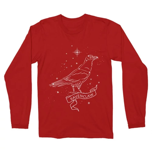 Piros Harry Potter férfi hosszú ujjú póló - Ravenclaw Constellation