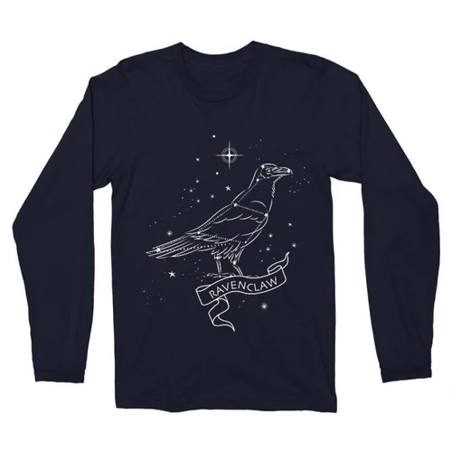 Sötétkék Harry Potter férfi hosszú ujjú póló - Ravenclaw Constellation