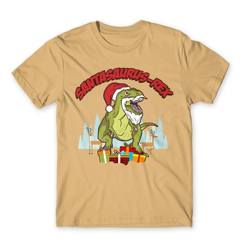 Homok Santasaurus Rex férfi rövid ujjú póló