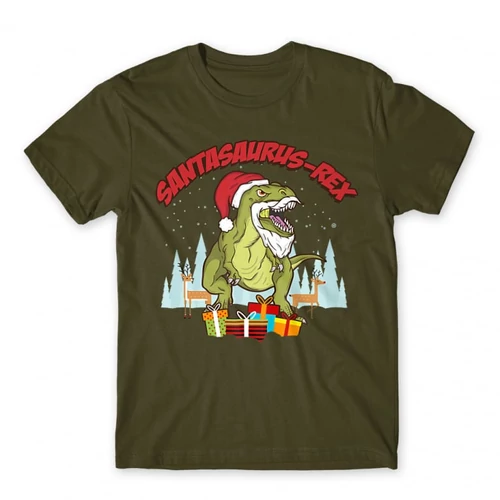 Khaki Santasaurus Rex férfi rövid ujjú póló