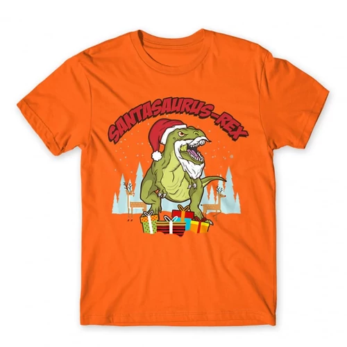 Narancs Santasaurus Rex férfi rövid ujjú póló