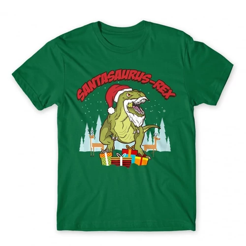 Zöld Santasaurus Rex férfi rövid ujjú póló