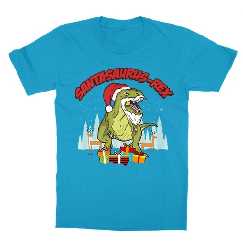 Atollkék Santasaurus Rex gyerek rövid ujjú póló