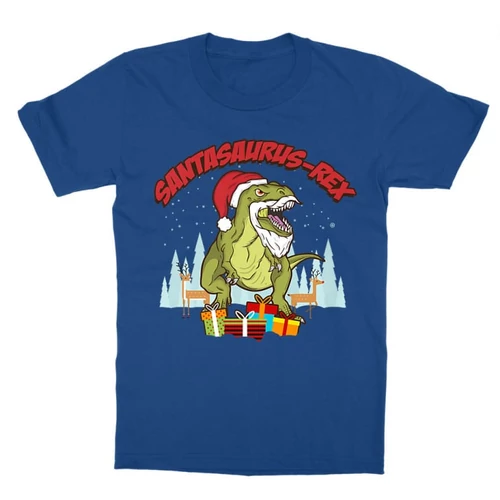Királykék Santasaurus Rex gyerek rövid ujjú póló
