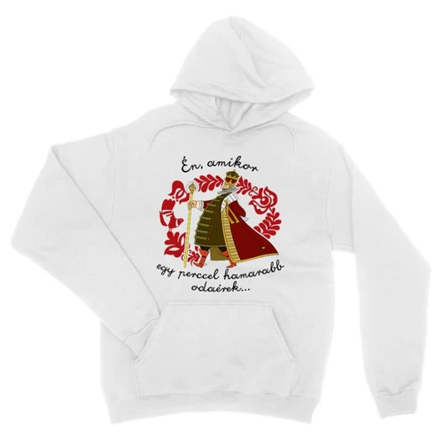 Fehér Magyar népmesék kapucnis pulóver - Egy perc