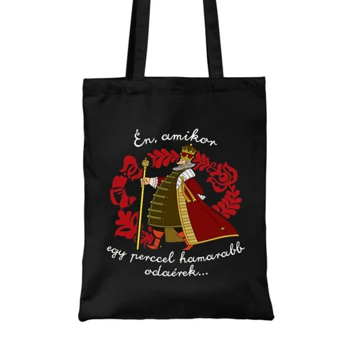 Fekete Magyar népmesék vászontáska - Egy perc