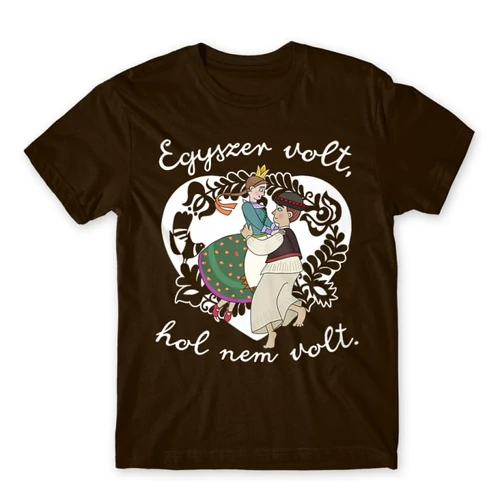 Barna Magyar népmesék férfi rövid ujjú póló - Egyszer volt, hol nem volt