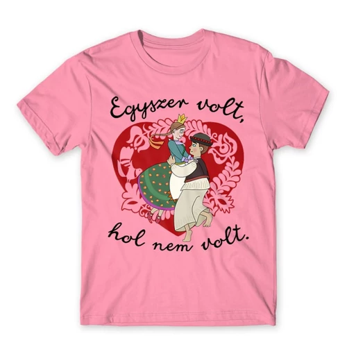 Világos rózsaszín Magyar népmesék férfi rövid ujjú póló - Egyszer volt, hol nem volt