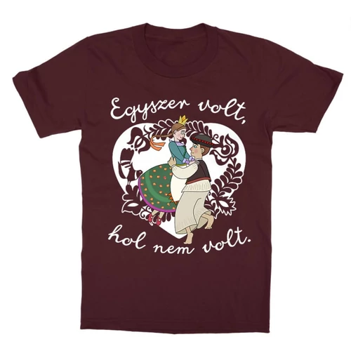 Bordó Magyar népmesék gyerek rövid ujjú póló - Egyszer volt, hol nem volt