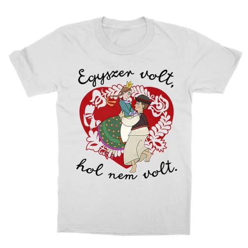 Fehér Magyar népmesék gyerek rövid ujjú póló - Egyszer volt, hol nem volt