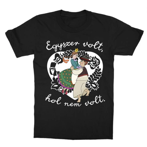 Fekete Magyar népmesék gyerek rövid ujjú póló - Egyszer volt, hol nem volt