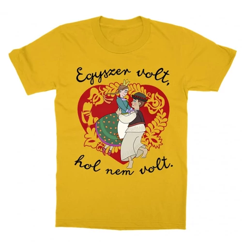 Sárga Magyar népmesék gyerek rövid ujjú póló - Egyszer volt, hol nem volt