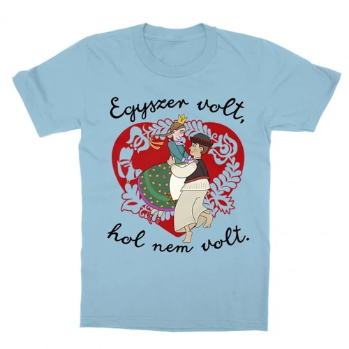 Világoskék Magyar népmesék gyerek rövid ujjú póló - Egyszer volt, hol nem volt