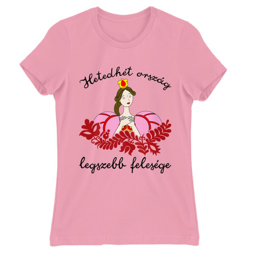 Világos rózsaszín Magyar népmesék női rövid ujjú póló - Legszebb feleség