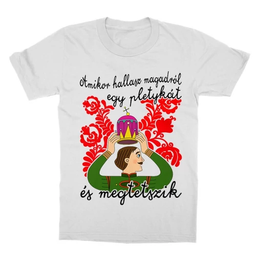 Fehér Magyar népmesék gyerek rövid ujjú póló - Pletyka