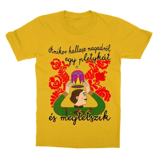 Sárga Magyar népmesék gyerek rövid ujjú póló - Pletyka