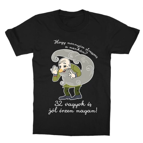 Fekete Magyar népmesék gyerek rövid ujjú póló - Stresszes munka