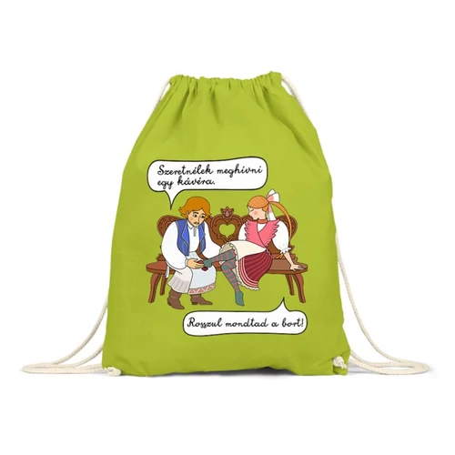 Almazöld Magyar népmesék tornazsák - Szeretnélek meghívni egy kávéra