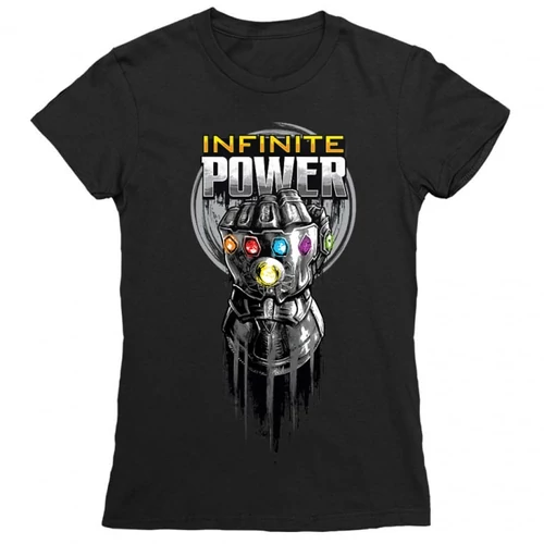 Fekete Bosszúállók női rövid ujjú póló - Infinite Power