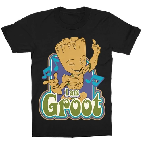 Fekete A galaxis őrzői gyerek rövid ujjú póló - Dancing Groot