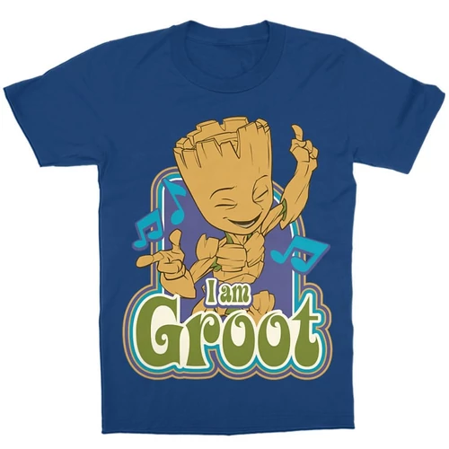 Királykék A galaxis őrzői gyerek rövid ujjú póló - Dancing Groot