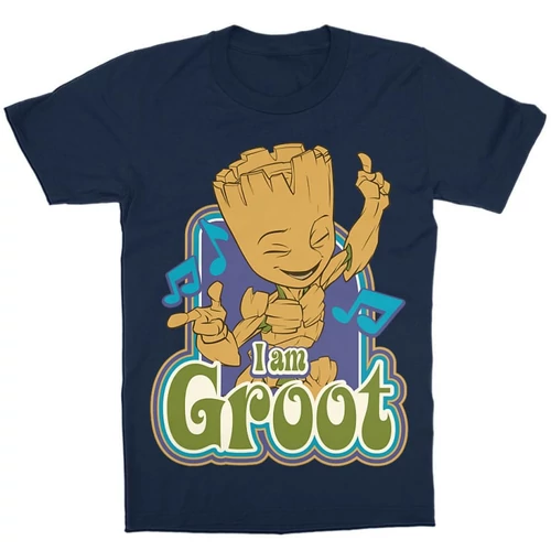 Sötétkék A galaxis őrzői gyerek rövid ujjú póló - Dancing Groot