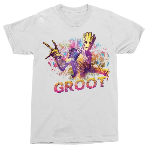 Fehér A galaxis őrzői férfi rövid ujjú póló - Groot Colors