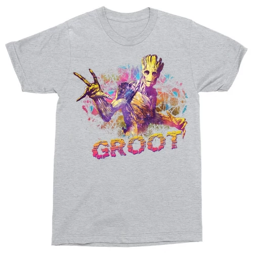 Sportszürke A galaxis őrzői férfi rövid ujjú póló - Groot Colors
