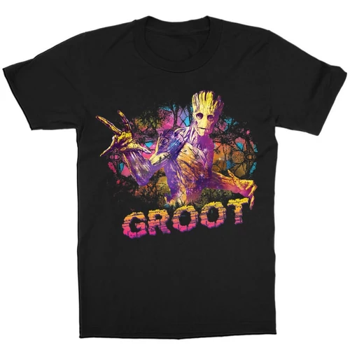 Fekete A galaxis őrzői gyerek rövid ujjú póló - Groot Colors