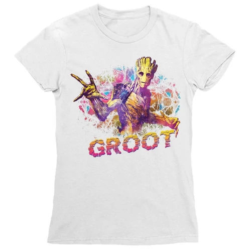Fehér A galaxis őrzői női rövid ujjú póló - Groot Colors