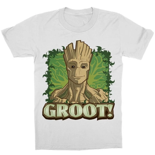 Fehér A galaxis őrzői gyerek rövid ujjú póló - Groot Face