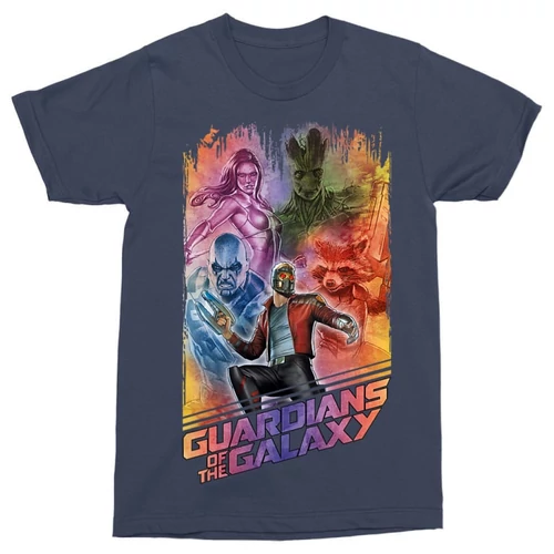 Sötétkék A galaxis őrzői férfi rövid ujjú póló - Guardians team colors