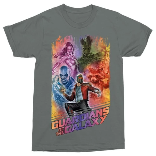 Sötétszürke A galaxis őrzői férfi rövid ujjú póló - Guardians team colors