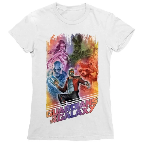 Fehér A galaxis őrzői női rövid ujjú póló - Guardians Team Colors