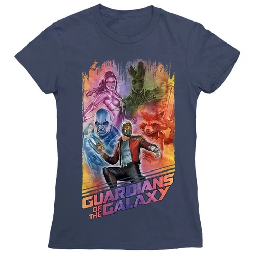 Sötétkék A galaxis őrzői női rövid ujjú póló - Guardians Team Colors