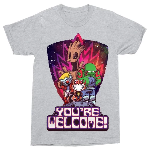 Sportszürke A galaxis őrzői férfi rövid ujjú póló - Guardians Cartoon