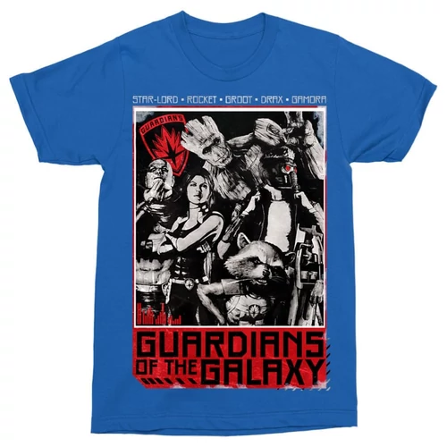 Királykék A galaxis őrzői férfi rövid ujjú póló - Guardians Team Grunge