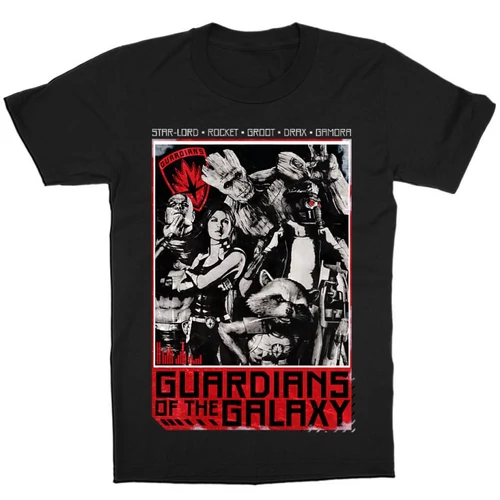 Fekete A galaxis őrzői gyerek rövid ujjú póló - Guardians Team Grunge