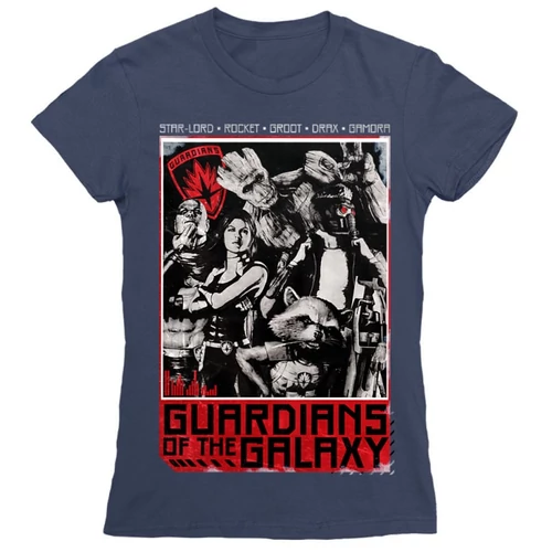 Sötétkék A galaxis őrzői női rövid ujjú póló - Guardians Team Grunge