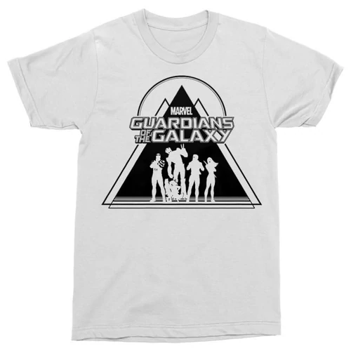Fehér A galaxis őrzői férfi rövid ujjú póló - Guardians Triangle