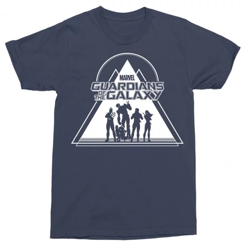 Sötétkék A galaxis őrzői férfi rövid ujjú póló - Guardians Triangle