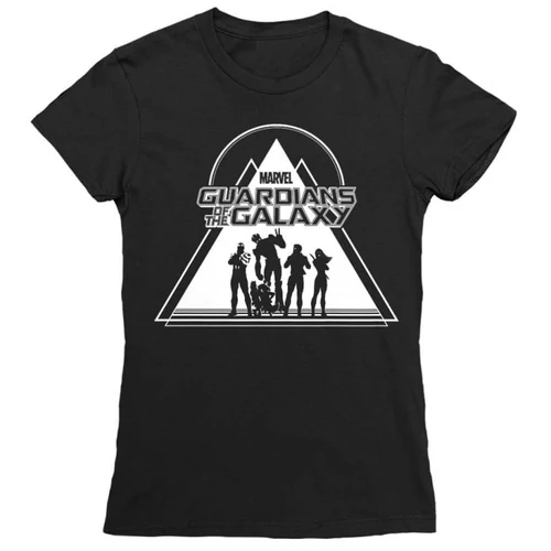 Fekete A galaxis őrzői női rövid ujjú póló - Guardians Triangle
