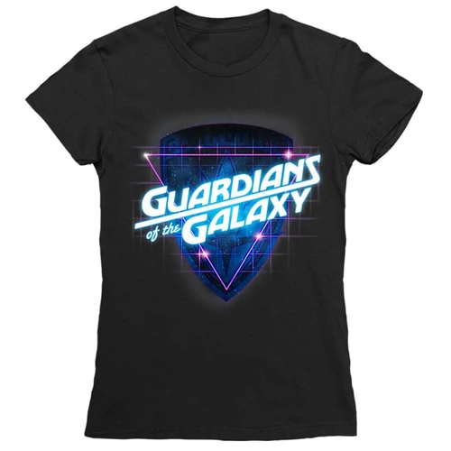 Fekete A galaxis őrzői női rövid ujjú póló - Retro Badge