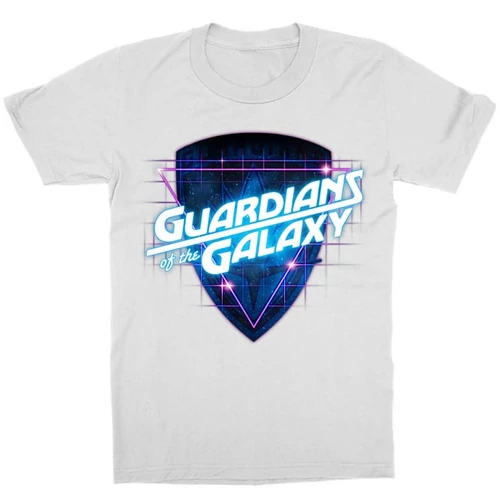 Fehér A galaxis őrzői gyerek rövid ujjú póló - Retro Badge