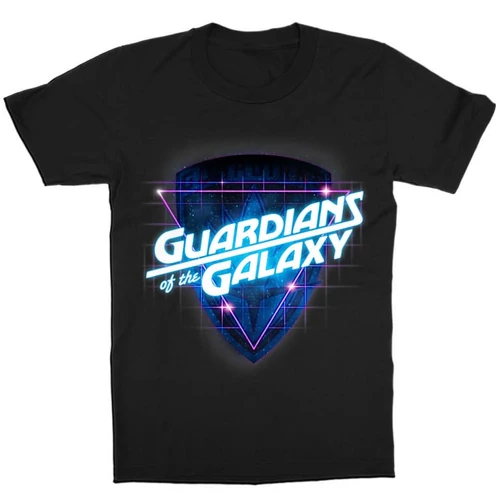 Fekete A galaxis őrzői gyerek rövid ujjú póló - Retro Badge