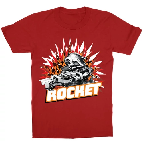 Piros A galaxis őrzői gyerek rövid ujjú póló - Rocket Explosion