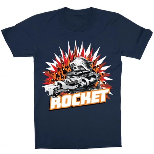Sötétkék A galaxis őrzői gyerek rövid ujjú póló - Rocket Explosion